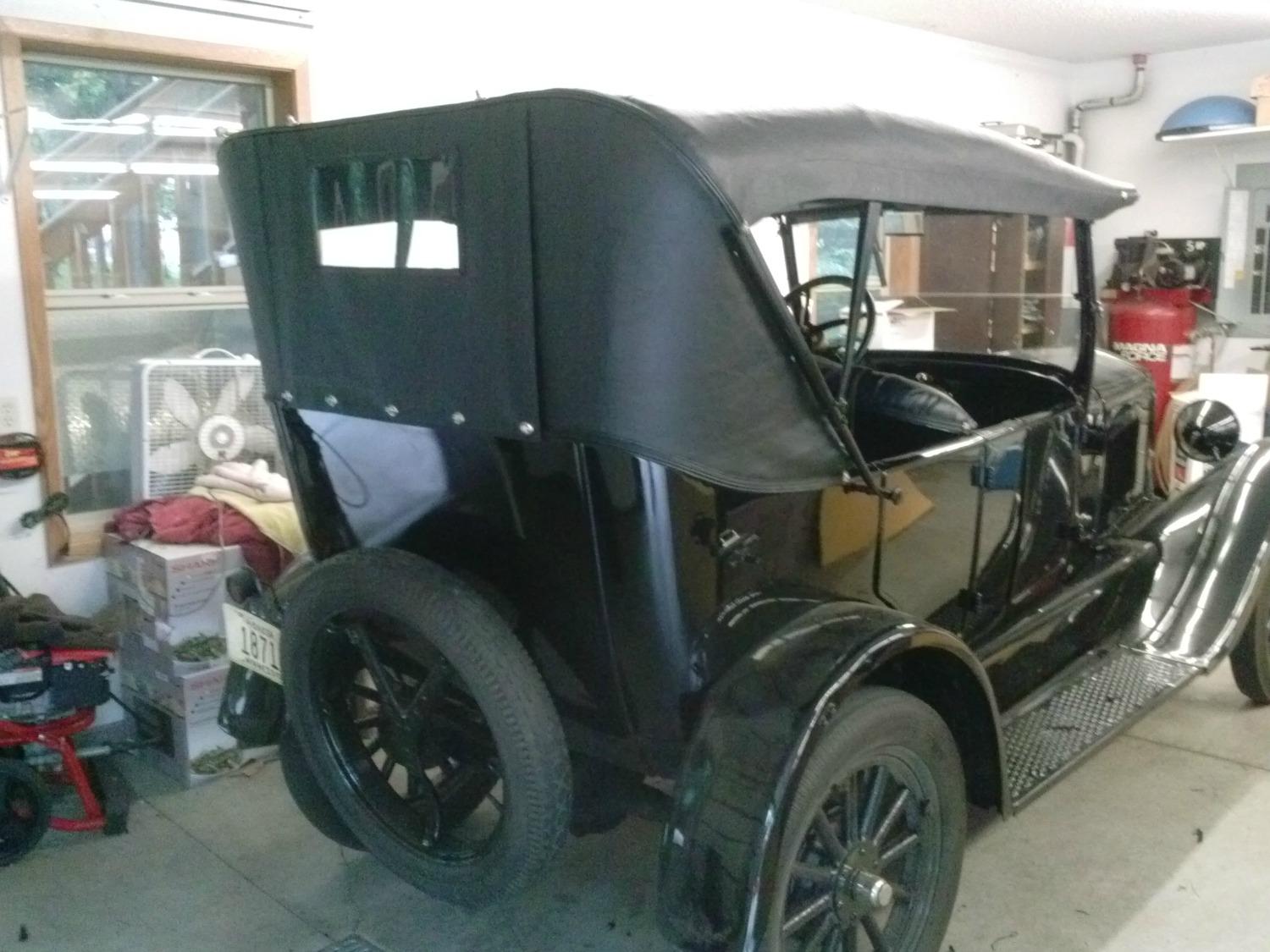 Model T Top with a roll up rear curtain down 1500